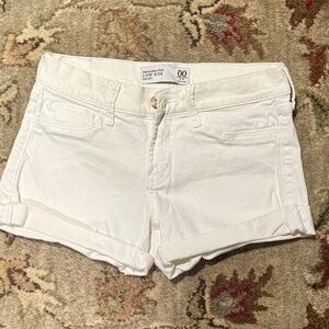 Abercrombie & Fitch White Rolled-Hem Denim Shorts